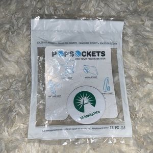 Fidelity Pop Socket for phone case / phone stand / white and green